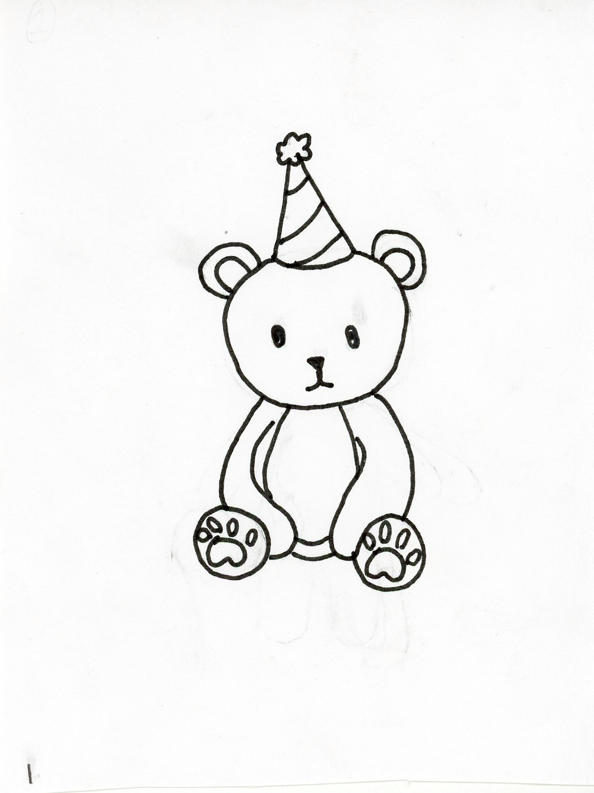 bear wearing a party hat that is waving